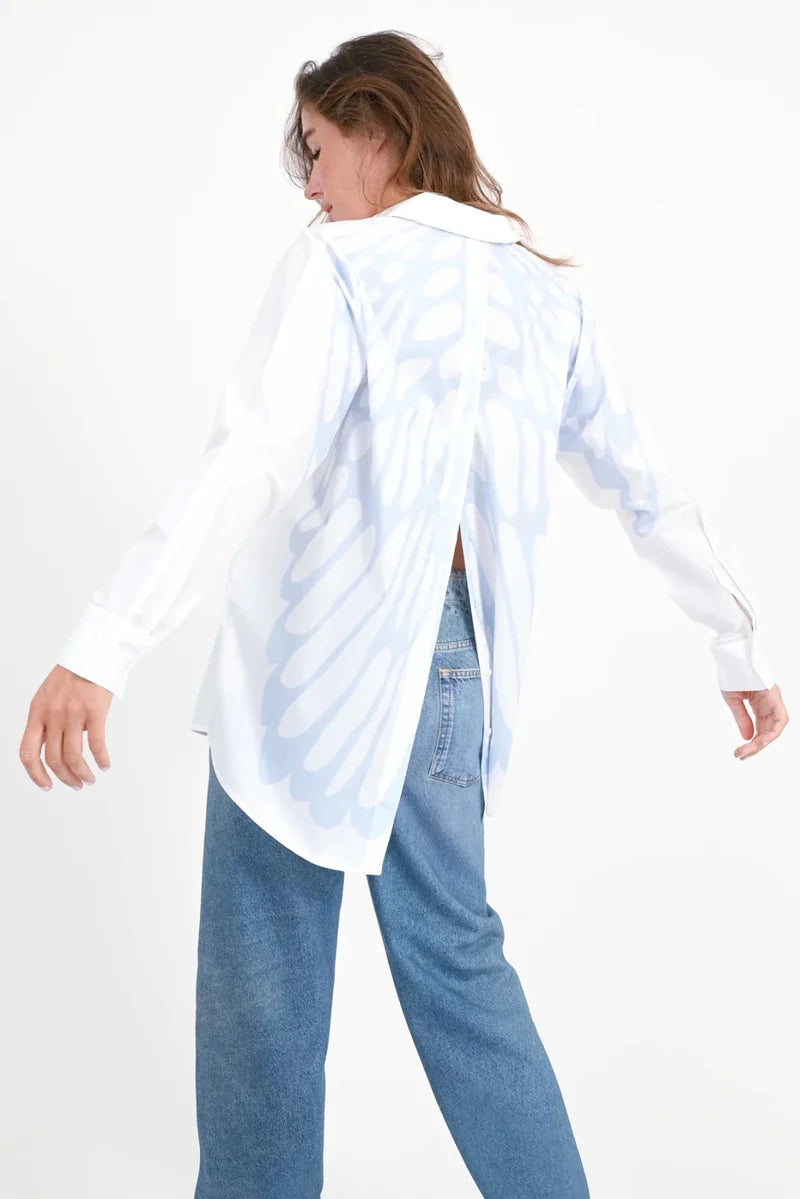 Oversize Bluse „Marbel“ mit Rückenprint – 100 % Bio-Baumwolle | Love Joy Victory Bluse Love Joy Victory