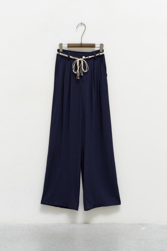 Palazzo-Hose „Mare Blu“ aus Viskose-Leinen-Mix