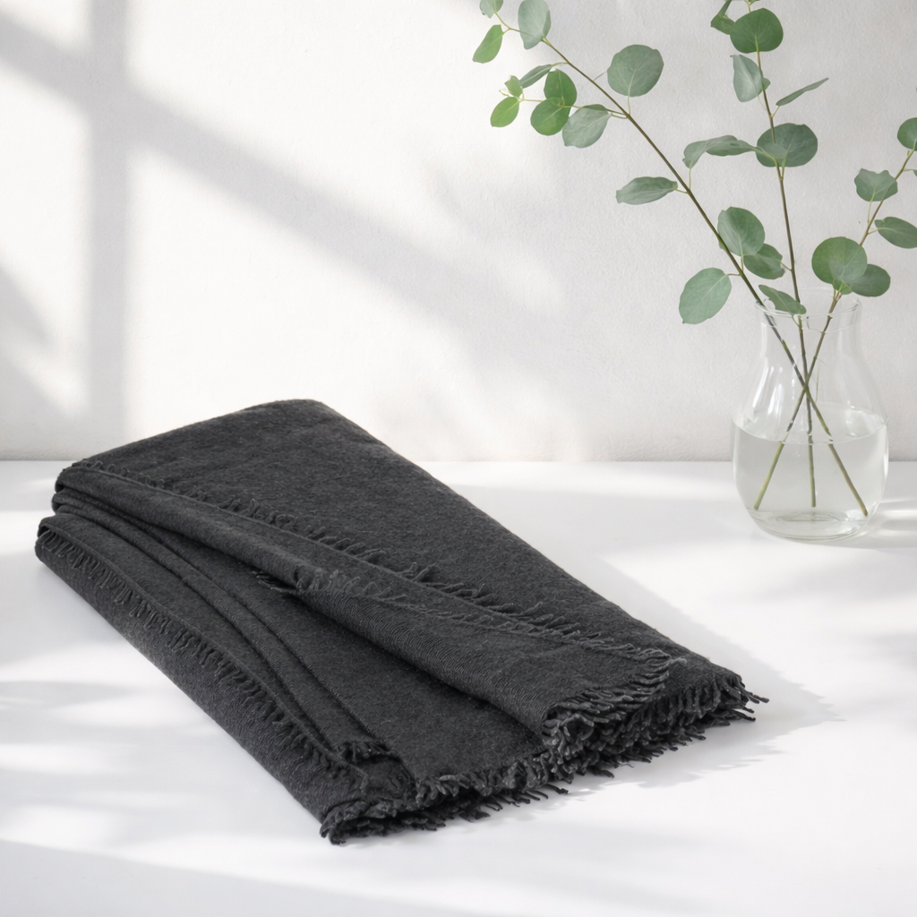 Kaschmirschal myRomy – Tibet Laya – Jet Black 25603 Schal MyRomy