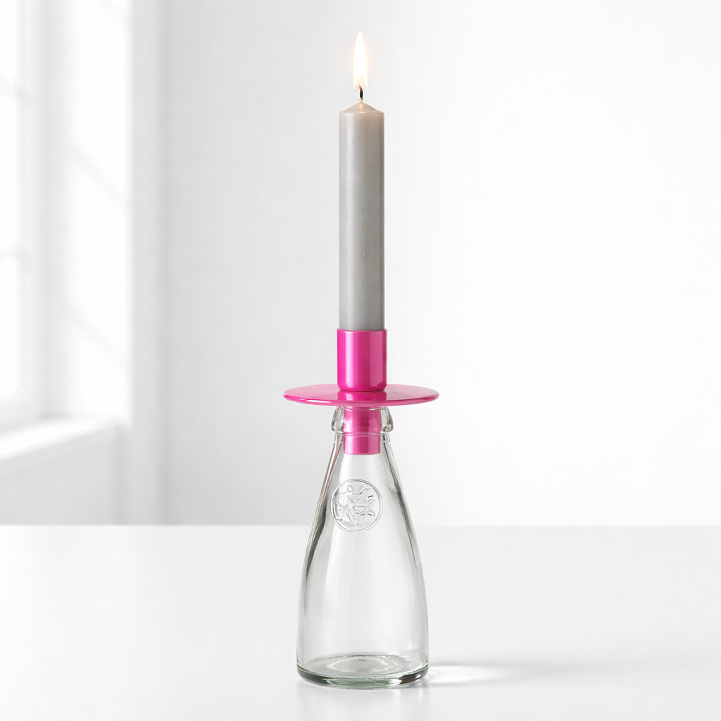 Kerzenhalter Pink | Modernes Wohnaccessoire für Stabkerzen Kerzenhalter Das Zierwerk