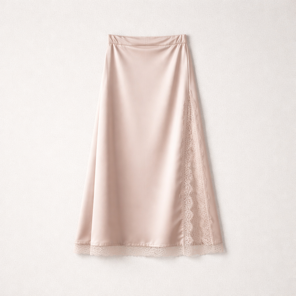 Satinslip-Rock in Beige (Einheitsgröße) Rock V. Milano
