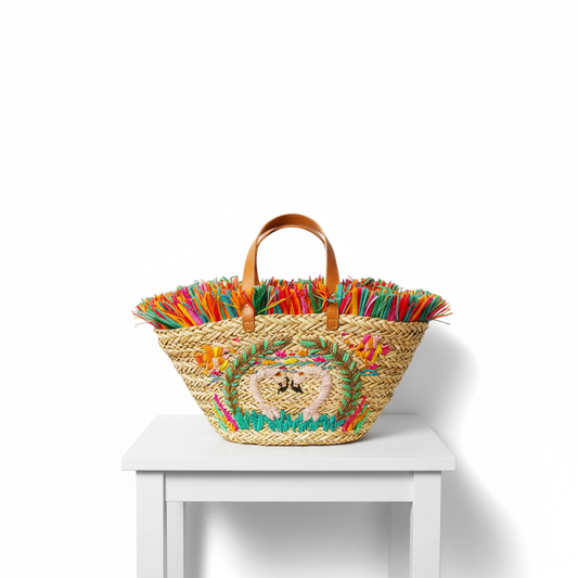 Handgemachte Flamingo-Basttasche – Sommerlaune zum Mitnehmen Tasche Das Zierwerk