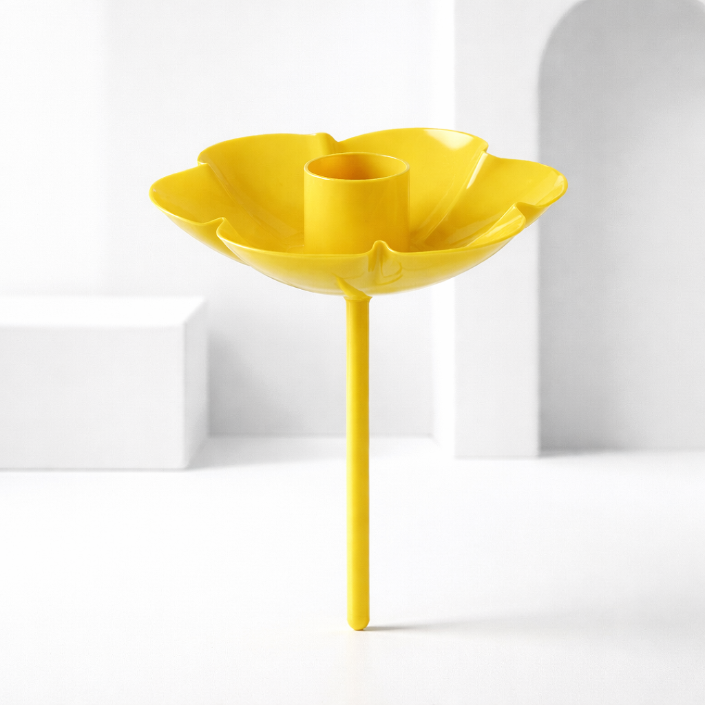 Blüten-Stecker mit Kerzenhalter Gelb | Gartendeko & Outdoor-Accessoire Kerzenhalter Das Zierwerk