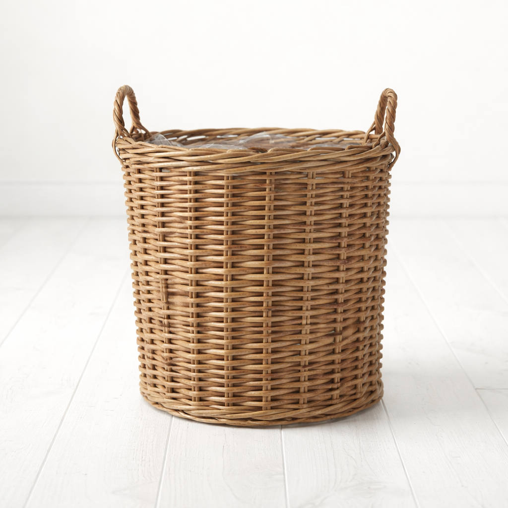 Geflochtener Weidenkorb mit Henkeln – 50 x 48 x 58 cm Korb Das Zierwerk