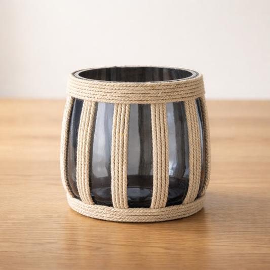 Dekoglas mit Jute – maritimer Look, Windlicht oder Vase Windlicht Gilde