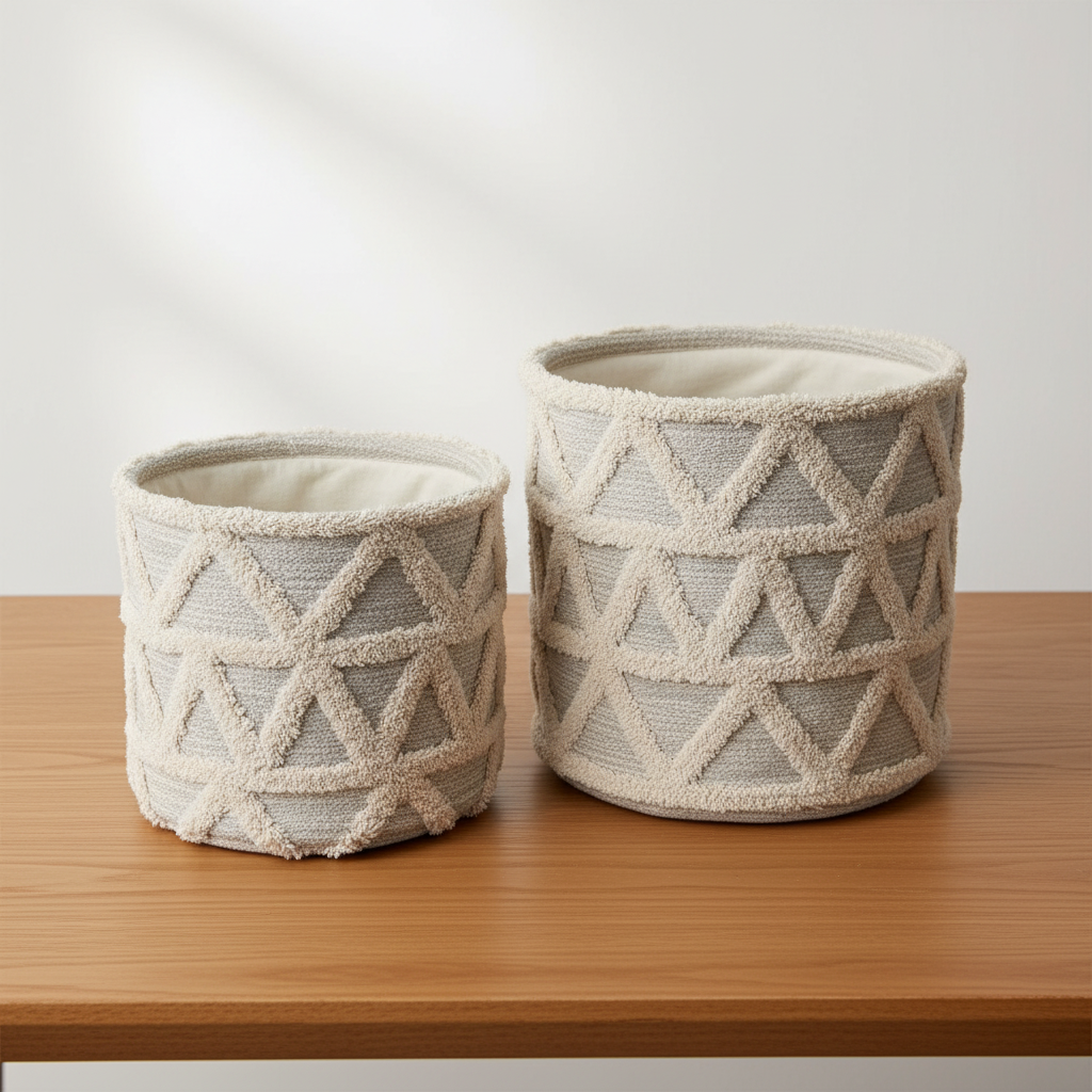 Boho Korbset – 2er Set Aufbewahrungskörbe in zwei Größe Korb Das Zierwerk