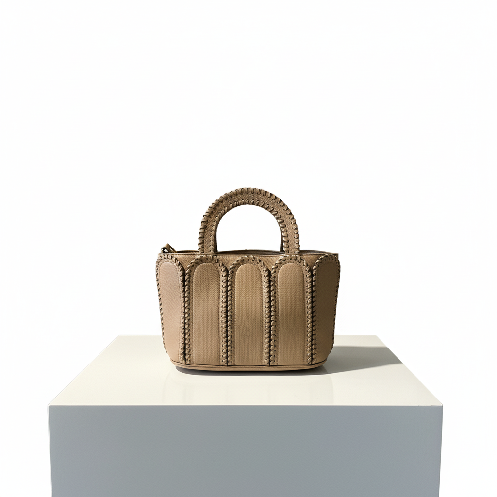 Elegante Handtasche in Beige | Zeitloses Design mit Ziernähten Tasche Das Zierwerk