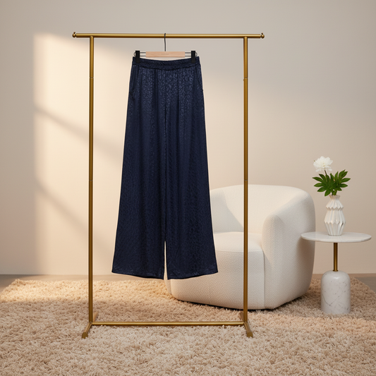 Weite Satinhose mit Animal-Print Hose Das Zierwerk