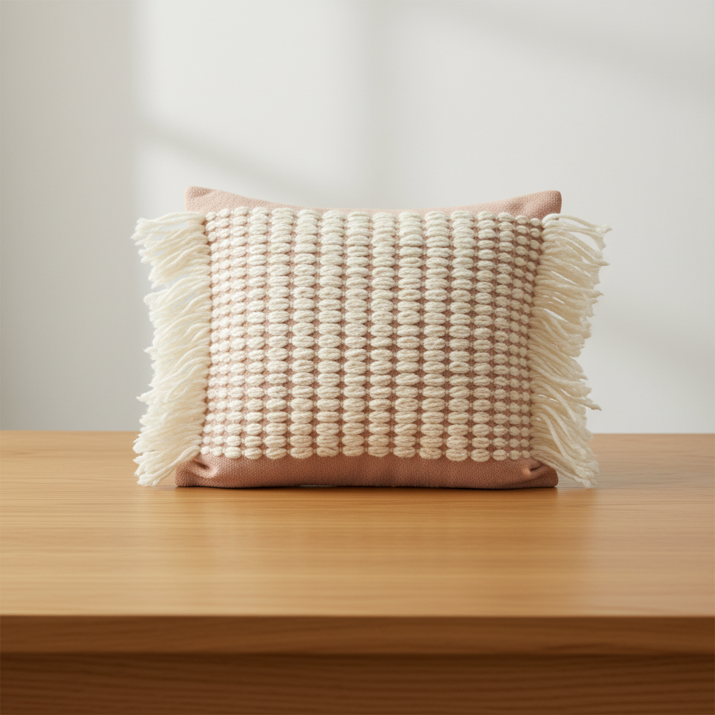 Zierkissenbezug – Rosa/Weiß, 55x55 cm Kissen Das Zierwerk
