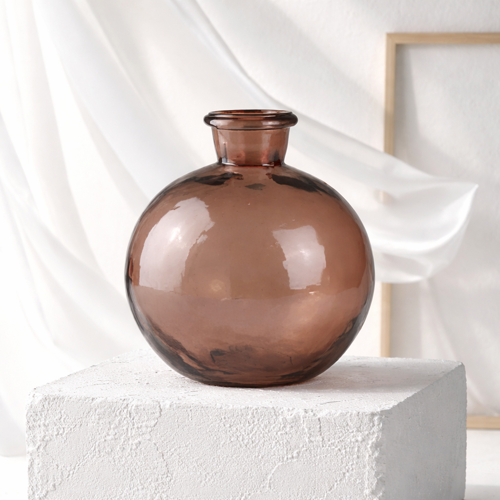 Stilvolle Akzente setzen – Vase aus Glas in Altrosa, 18 cm hoch Vase Das Zierwerk