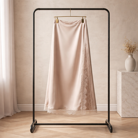 Satinslip-Rock in Beige (Einheitsgröße) Rock V. Milano