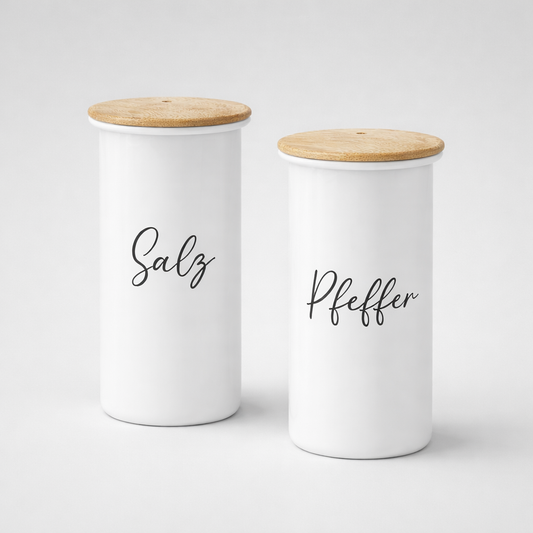 Scandi-Vibes für deine Küche: Salz & Pfeffer im minimalistischen Look Dose Das Zierwerk