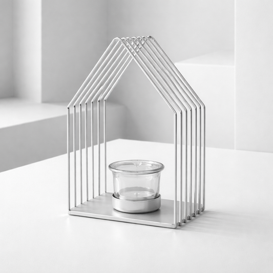 Teelicht Haus Weiß – Minimalistische Eleganz für dein Zuhause Windlicht Kaheku