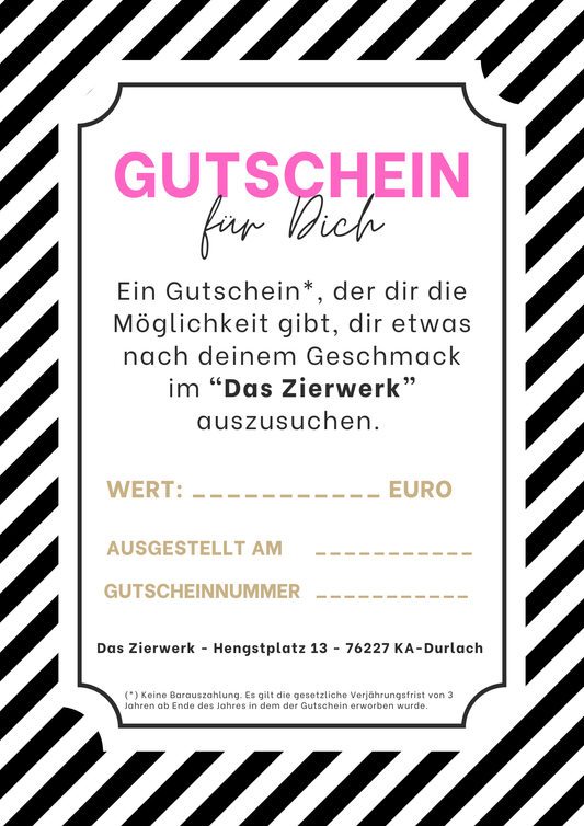 Geschenkgutschein – Das Zierwerk Gutschein Das Zierwerk