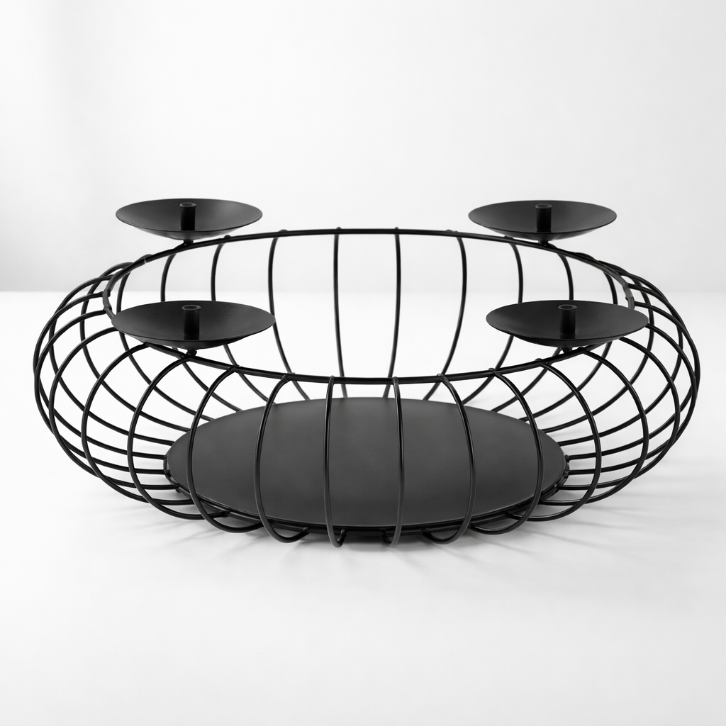 Kaheku Kerzenhalter Ossa – Schwarz, Metall Kerzenhalter Kaheku