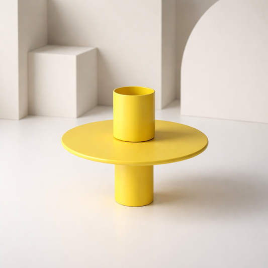 Kerzenhalter Gelb | Modernes Wohnaccessoire für Stabkerzen Kerzenhalter Das Zierwerk