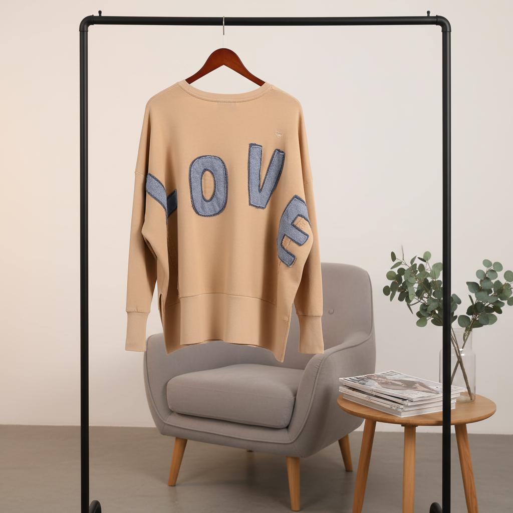 Oversize-Sweatshirt „Kriz“ mit LOVE-Patches | Love Joy Victory (Onesize) Sweatshirt Love Joy Victory