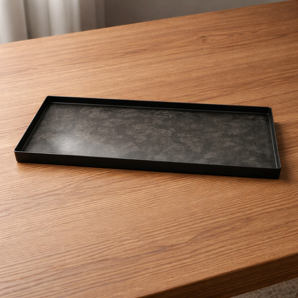 Rechteckiges Tablett aus Eisen – Schwarz, 44 x 17 cm Tablett Chic Antique