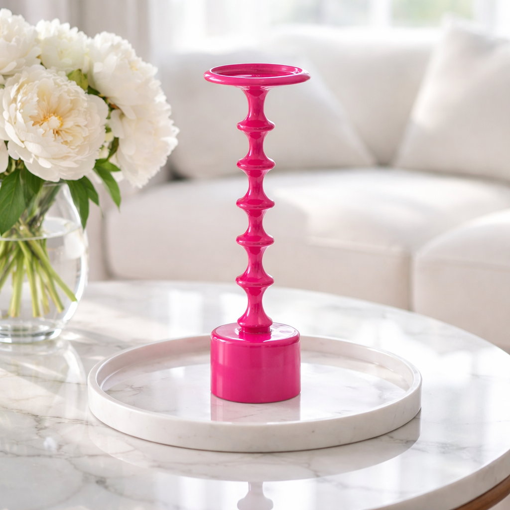 Kerzenhalter Fuchsia – Statement-Piece in kräftigem Pink Windlicht Colmore