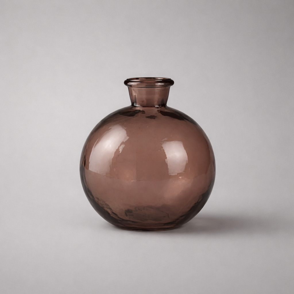 Stilvolle Akzente setzen – Vase aus Glas in Altrosa, 18 cm hoch Vase Das Zierwerk