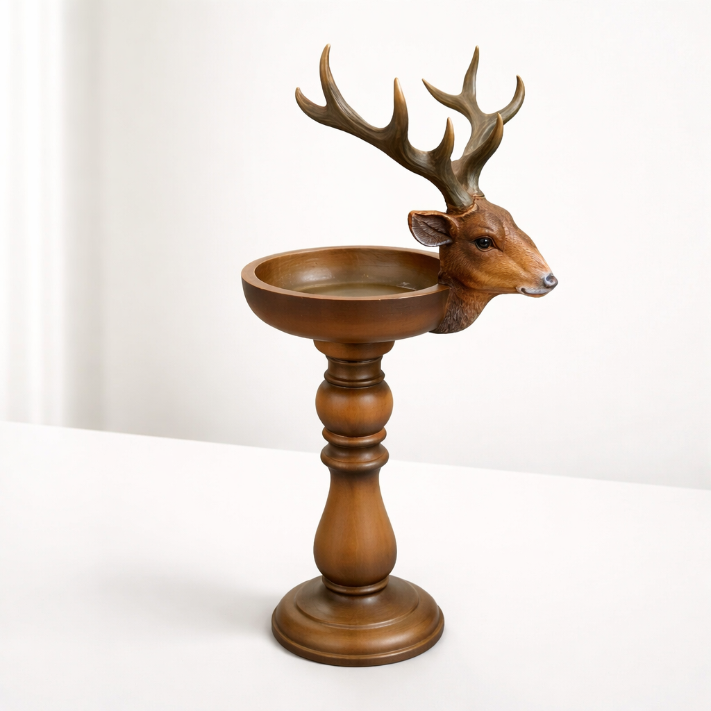 Kerzenhalter mit Hirschkopf – Antik Braun Kerzenhalter Das Zierwerk