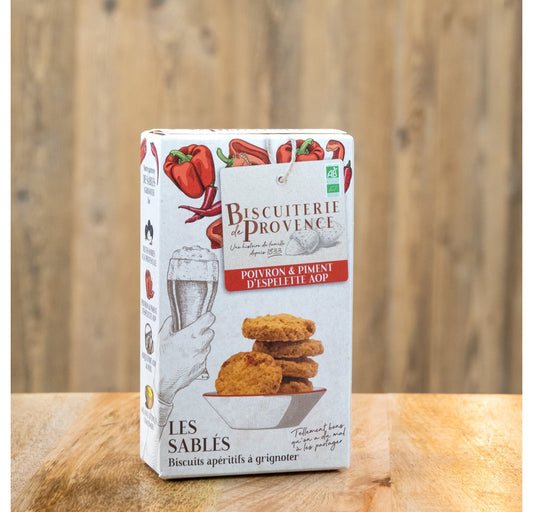 Aperitifkekse Paprika – Französische salzige Gourmet-Sablés Chips Biscuiterie de Provence