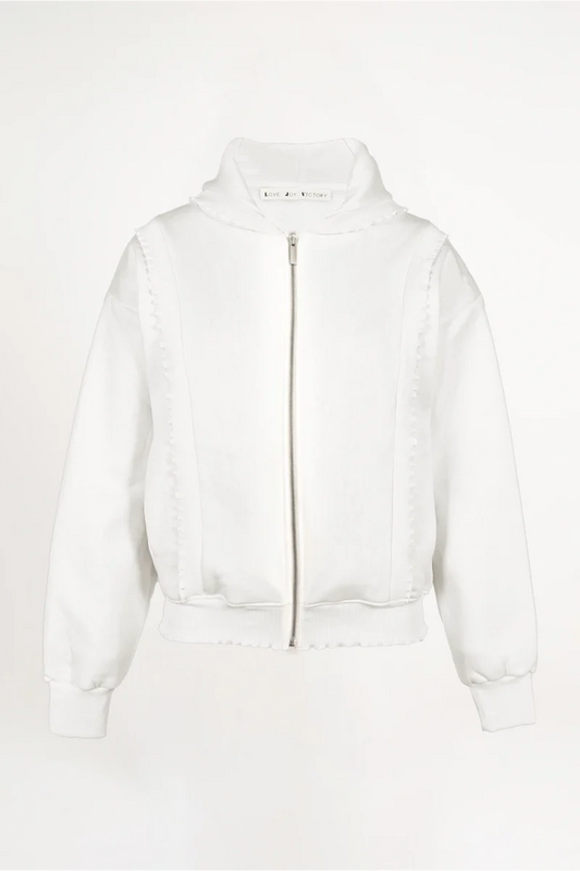 Sweatjacke mit Rüschen  | Love Joy Victory | (Größe M / L)