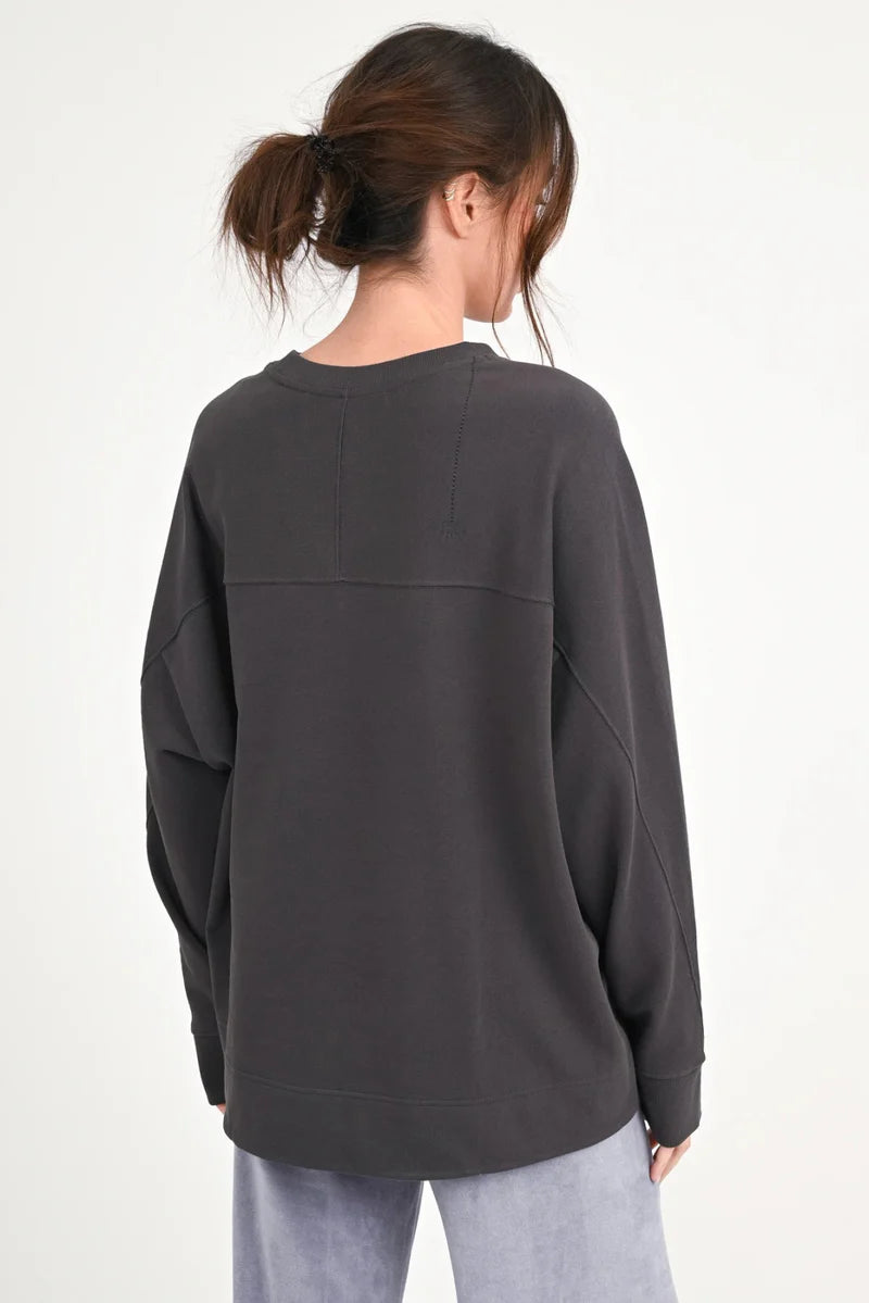 Flockprint Sweatshirt mit Pik-Zeichen – Love Joy Victory (Größe M / L)