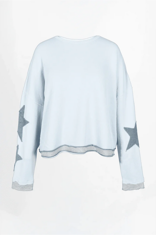 Sweatshirt Stern-Patches „Hopewell“ – Lässiger Oversize-Look (XS/S) Sweatshirt Love Joy Victory
