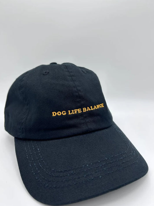 Dog Life Balance Cap – Unisex Dad Cap in Black & Orange